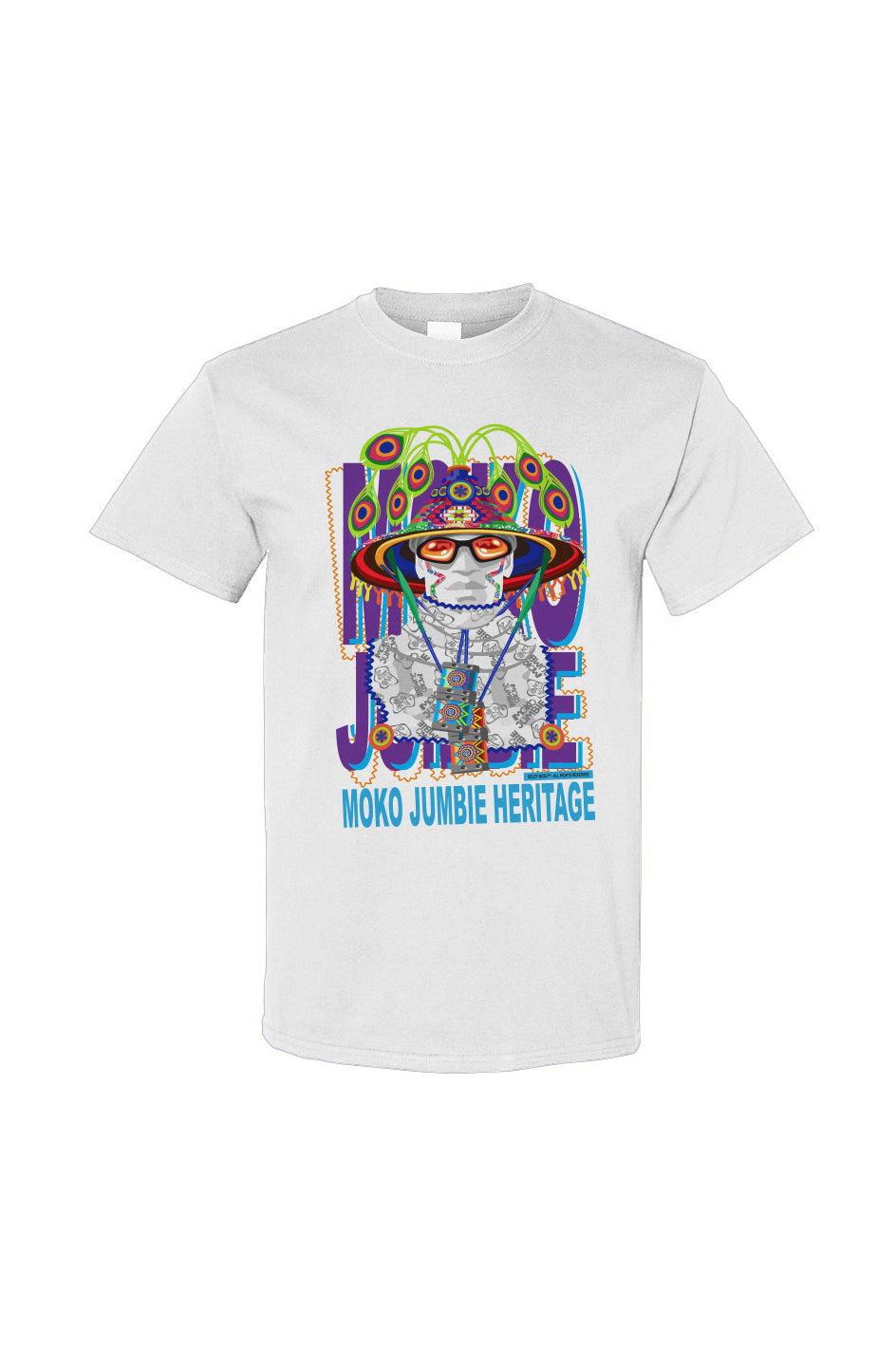 Peacock Moko Jumbie Heritage T Shirt