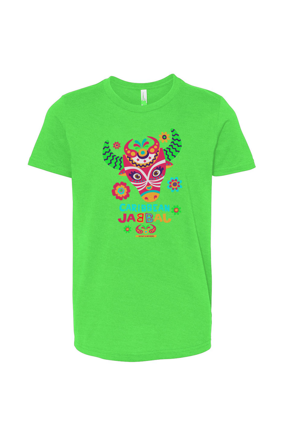 Colorful and cute girls jab jab neon green  t-shirt