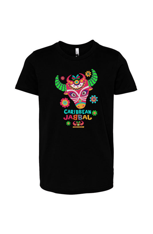 Colorful and cute girls jab jab black t-shirt