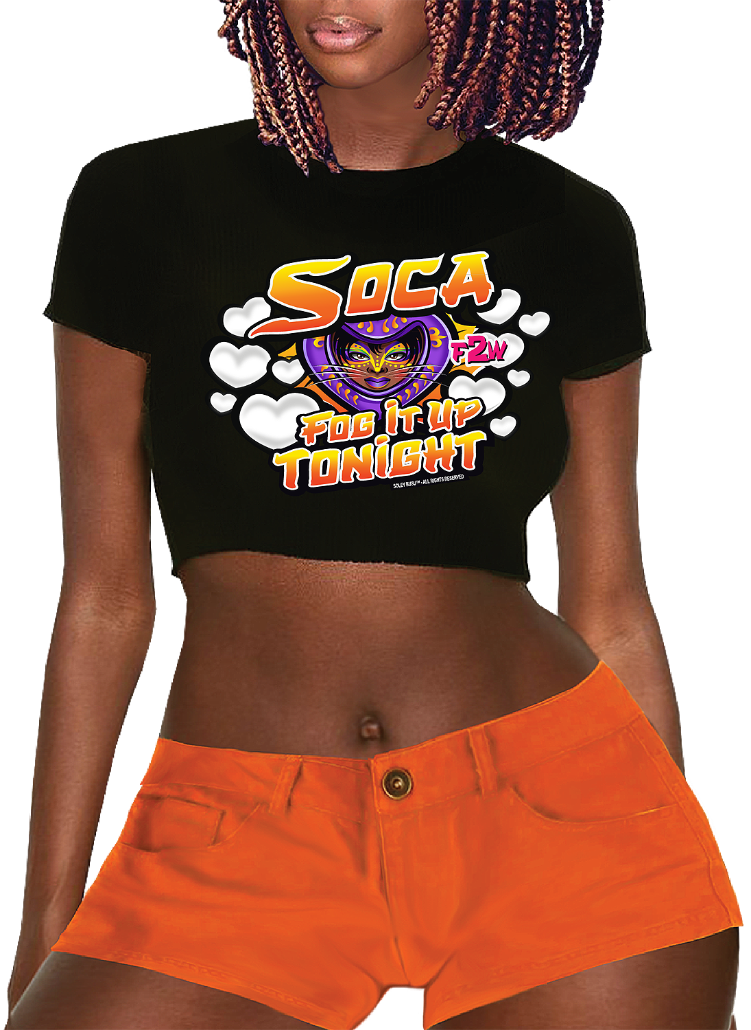 Caribbean Carnival Soca Fog It Up Crop Tee