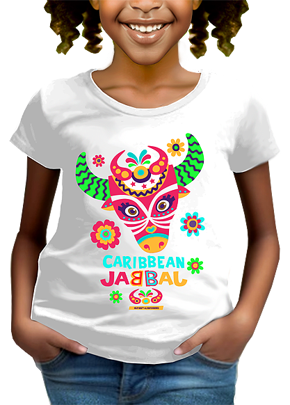 Colorful and cute girls jab jab white t-shirt