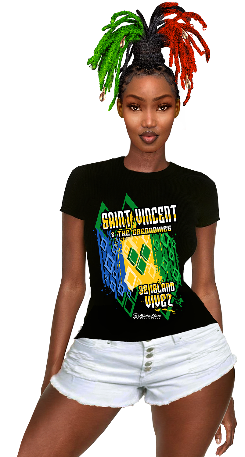 Women Caribbean National Flag Inspired T-shirt